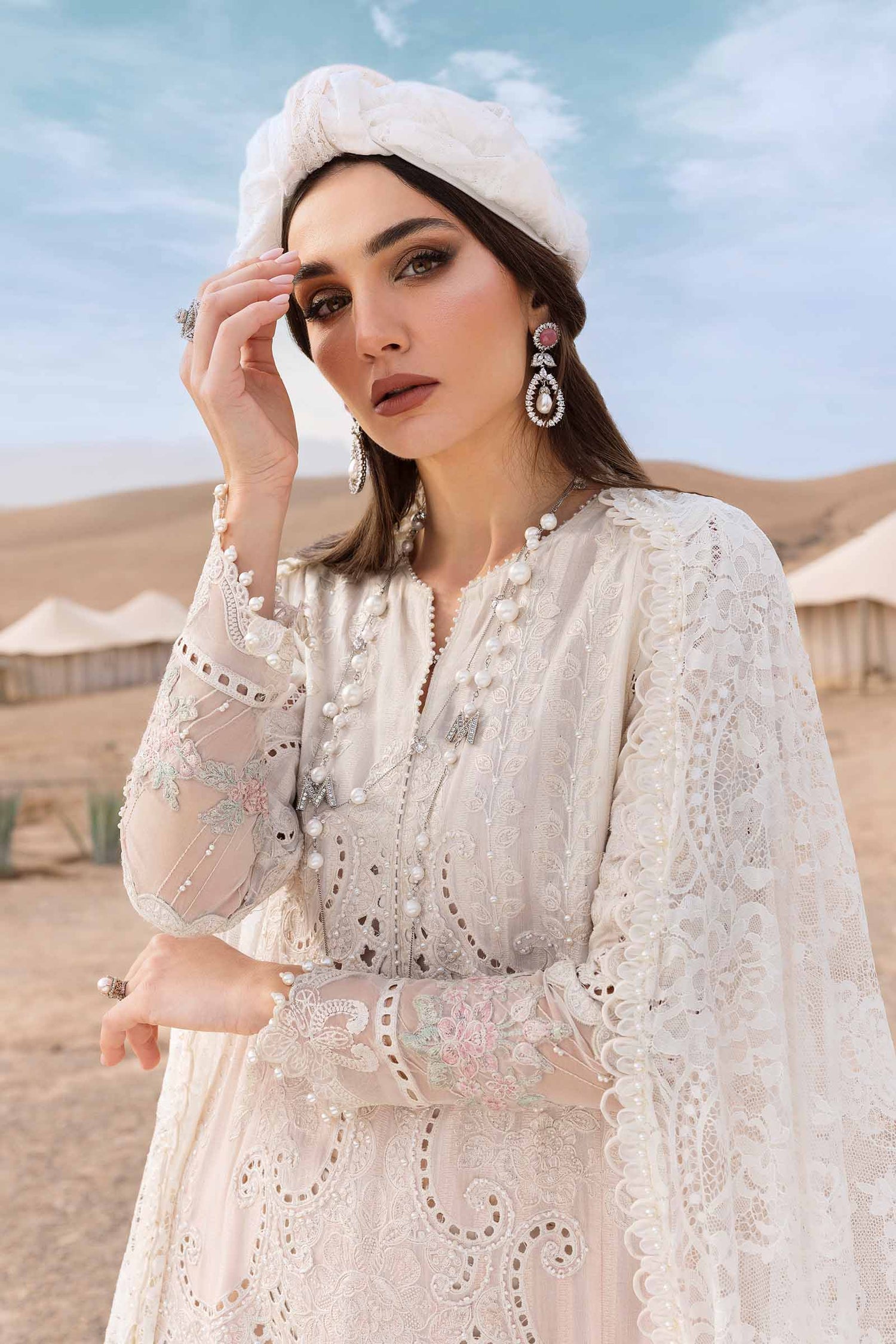 03-Piece Embroidered Lawn Suit With Net Dupatta | Ready To Wear