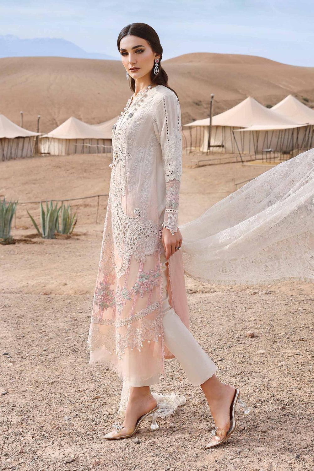 03-Piece Embroidered Lawn Suit With Net Dupatta | Ready To Wear