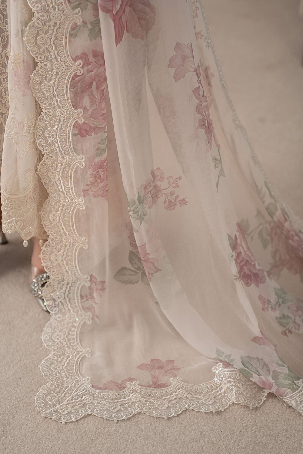 Maria B Luxury Embroidered Ciffion 03 Piece Suit- Ready To Wear