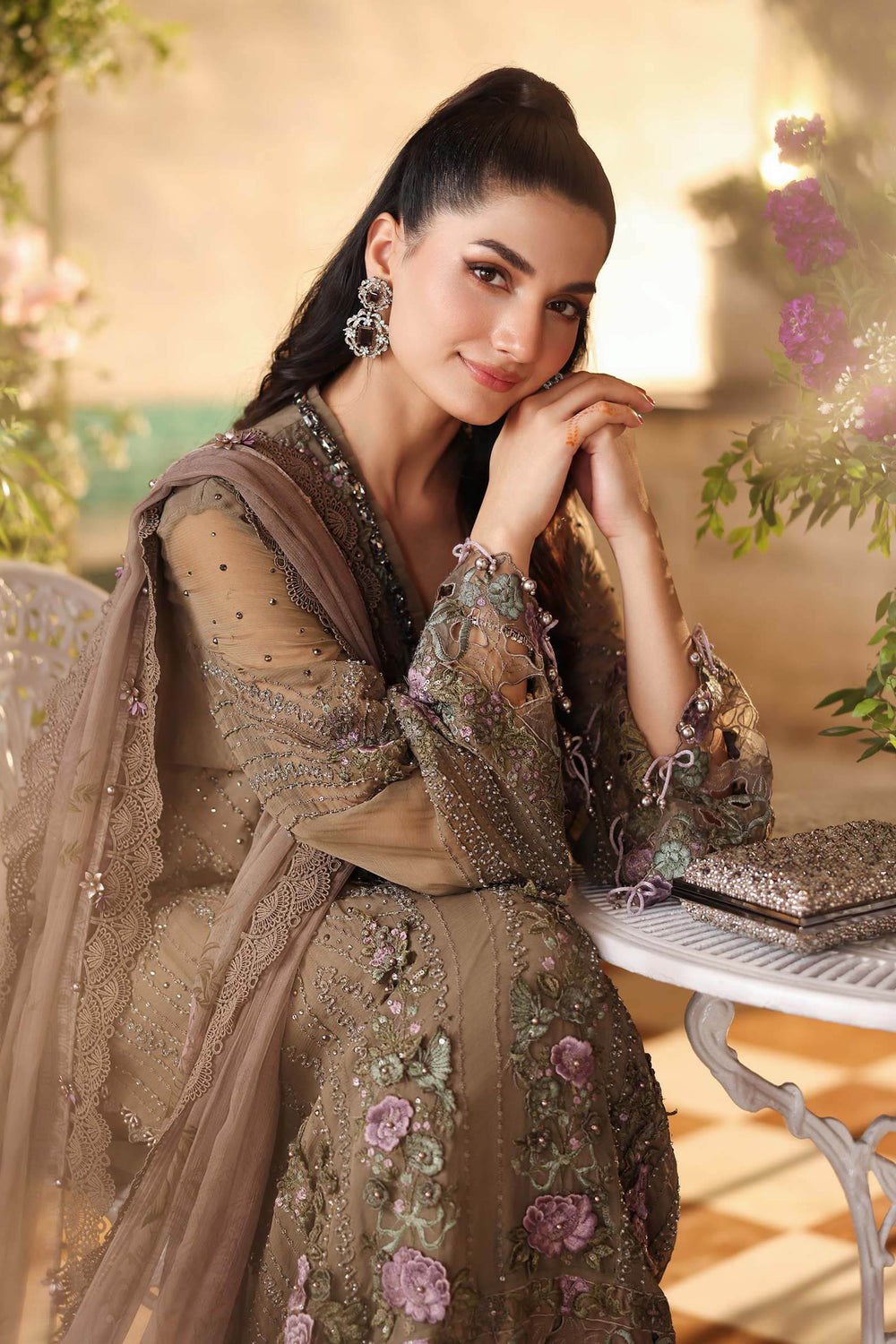 03 Piece Heavy Embroidered Chiffon Suit - Ready To Wear