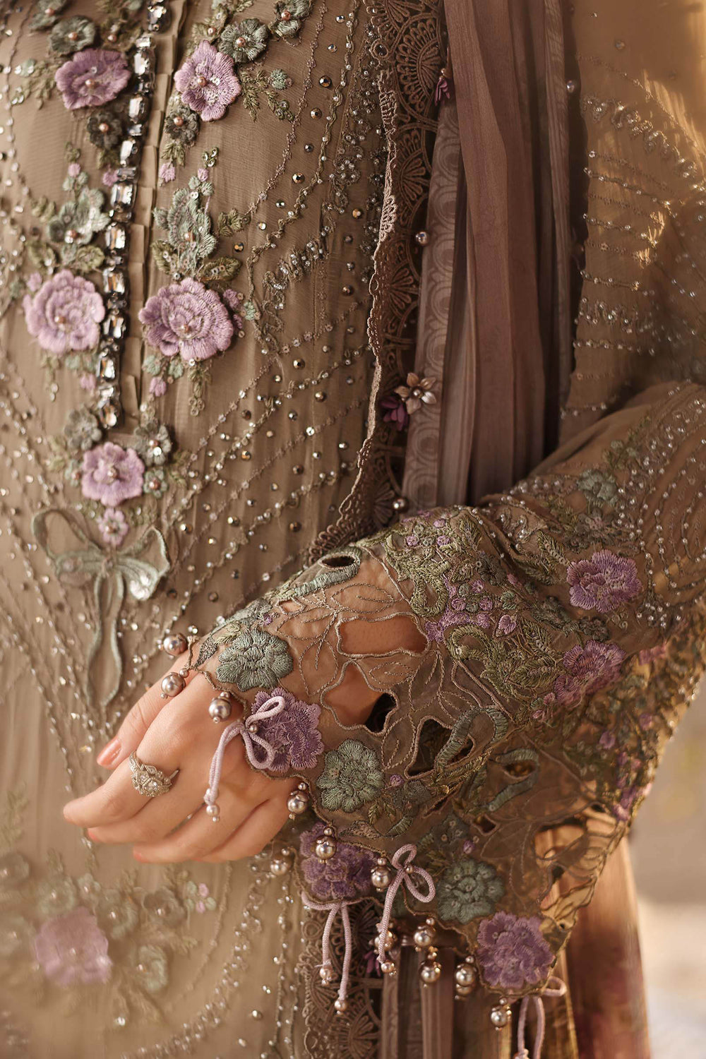 03 Piece Heavy Embroidered Chiffon Suit - Ready To Wear
