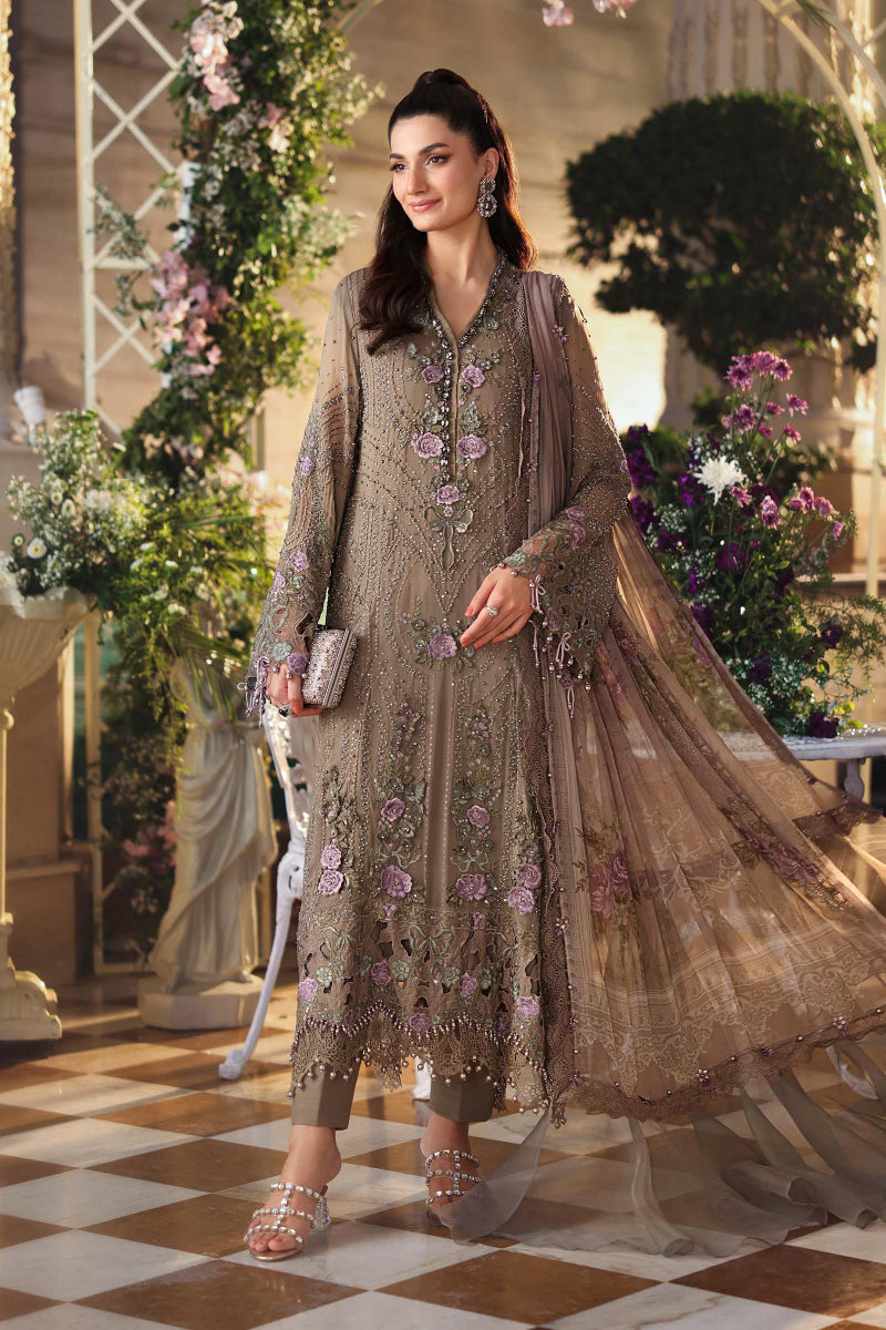 03 Piece Heavy Embroidered Chiffon Suit - Ready To Wear