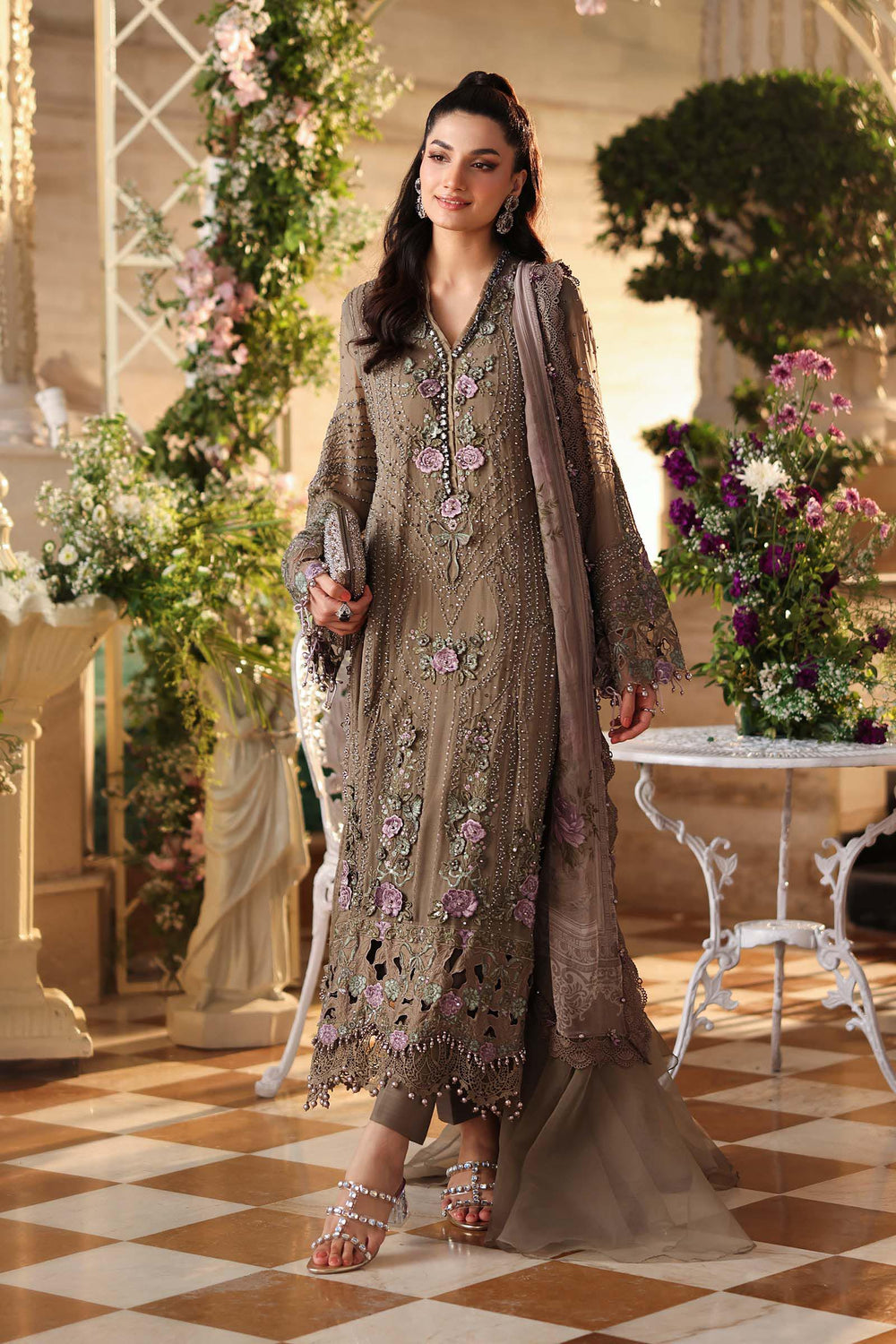 03 Piece Heavy Embroidered Chiffon Suit - Ready To Wear