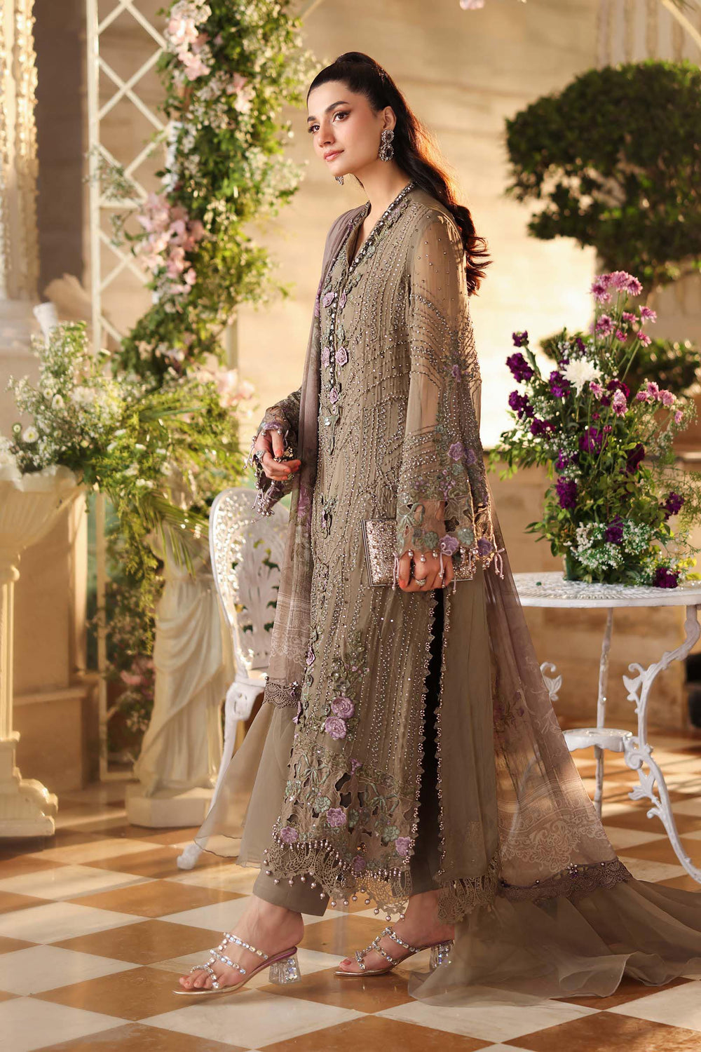 03 Piece Heavy Embroidered Chiffon Suit - Ready To Wear