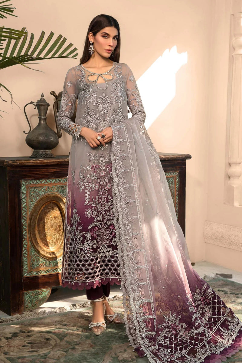Maria B Organza Tie & Dye Heavy Embroidered 03 Piece Suit- Ready To Wear