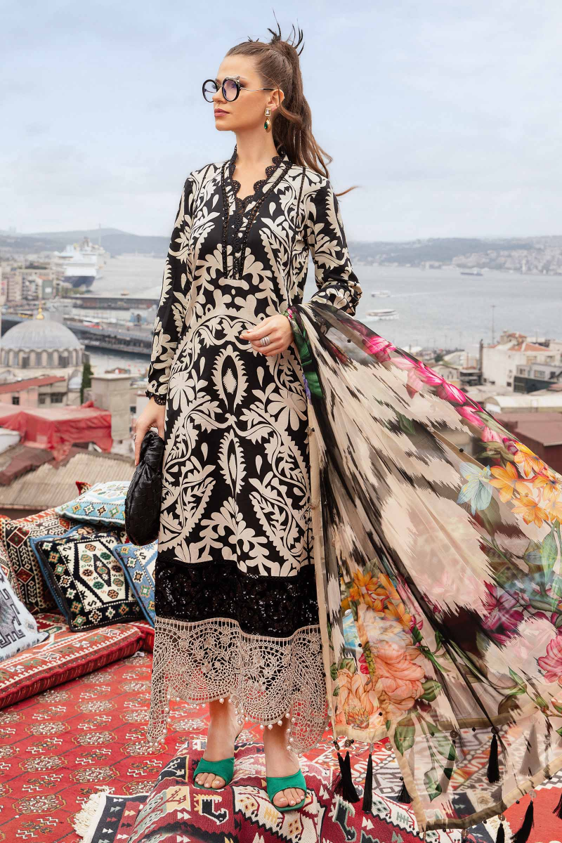3 Piece Stitched Printed Cambric Suit (DL-MBC)