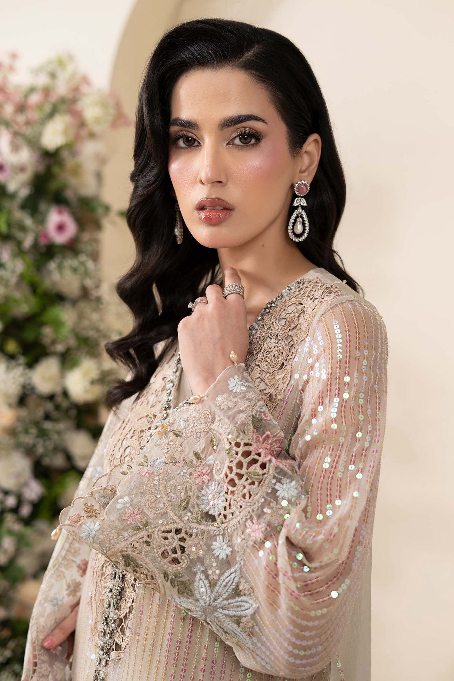 03-Piece Embroidered Chiffon Suit With Printed Silk Dupatta | Ready To Wear