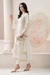 The Pastel Blossom Schiffli & Floral Embroidered Cotton 3 Peace  Suit - Ready To Wear