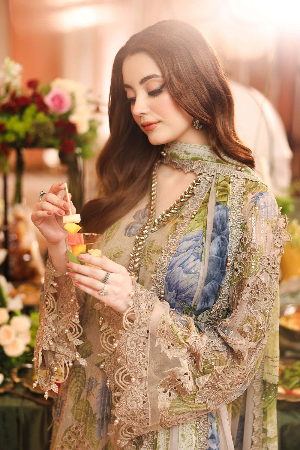 Maria B Heavy  Embroidered Ciffion 03 Piece Suit- Ready To Wear