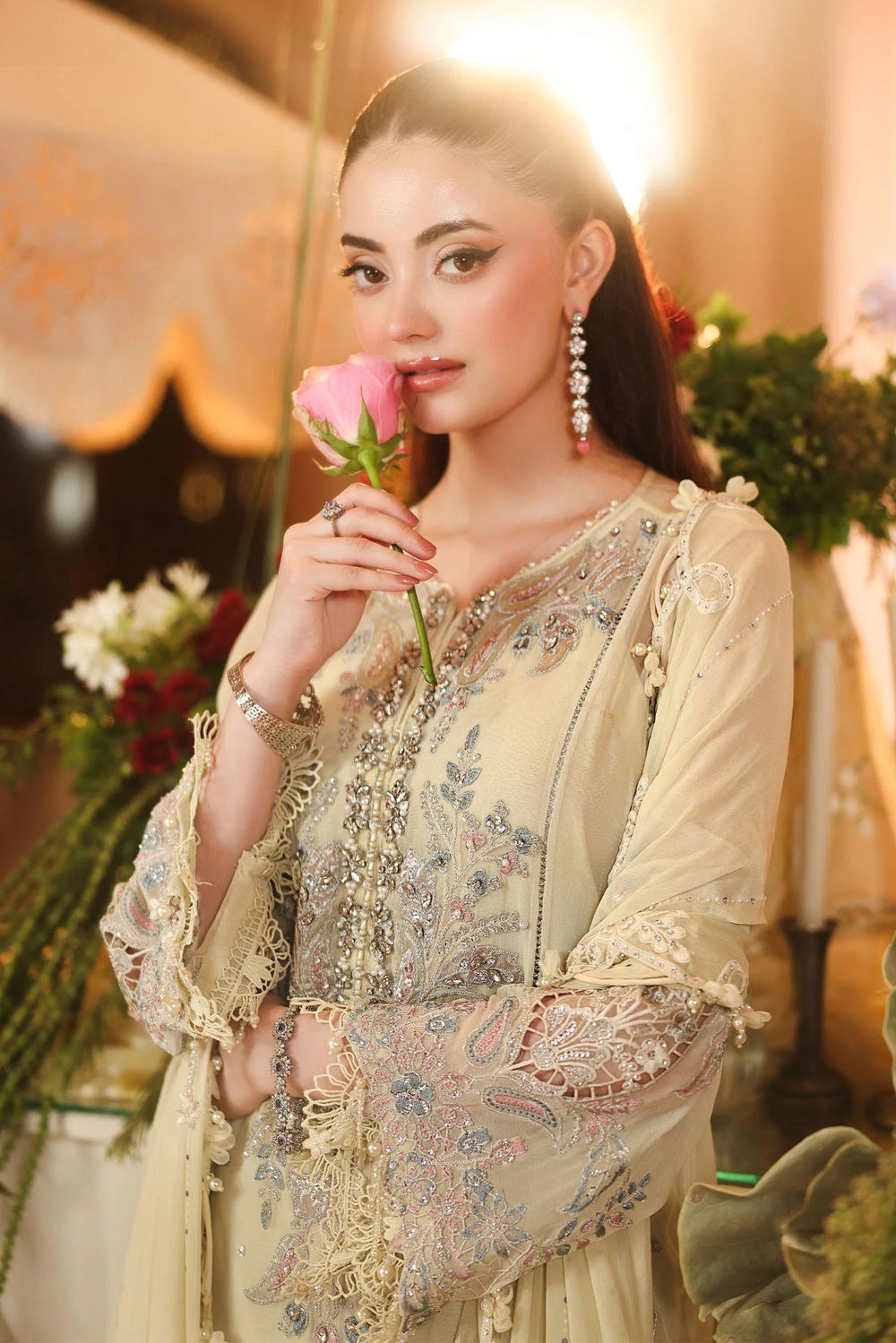 Maria B Luxury  Heavy Embroidered Ciffion 03 Piece Suit- Ready To Wear