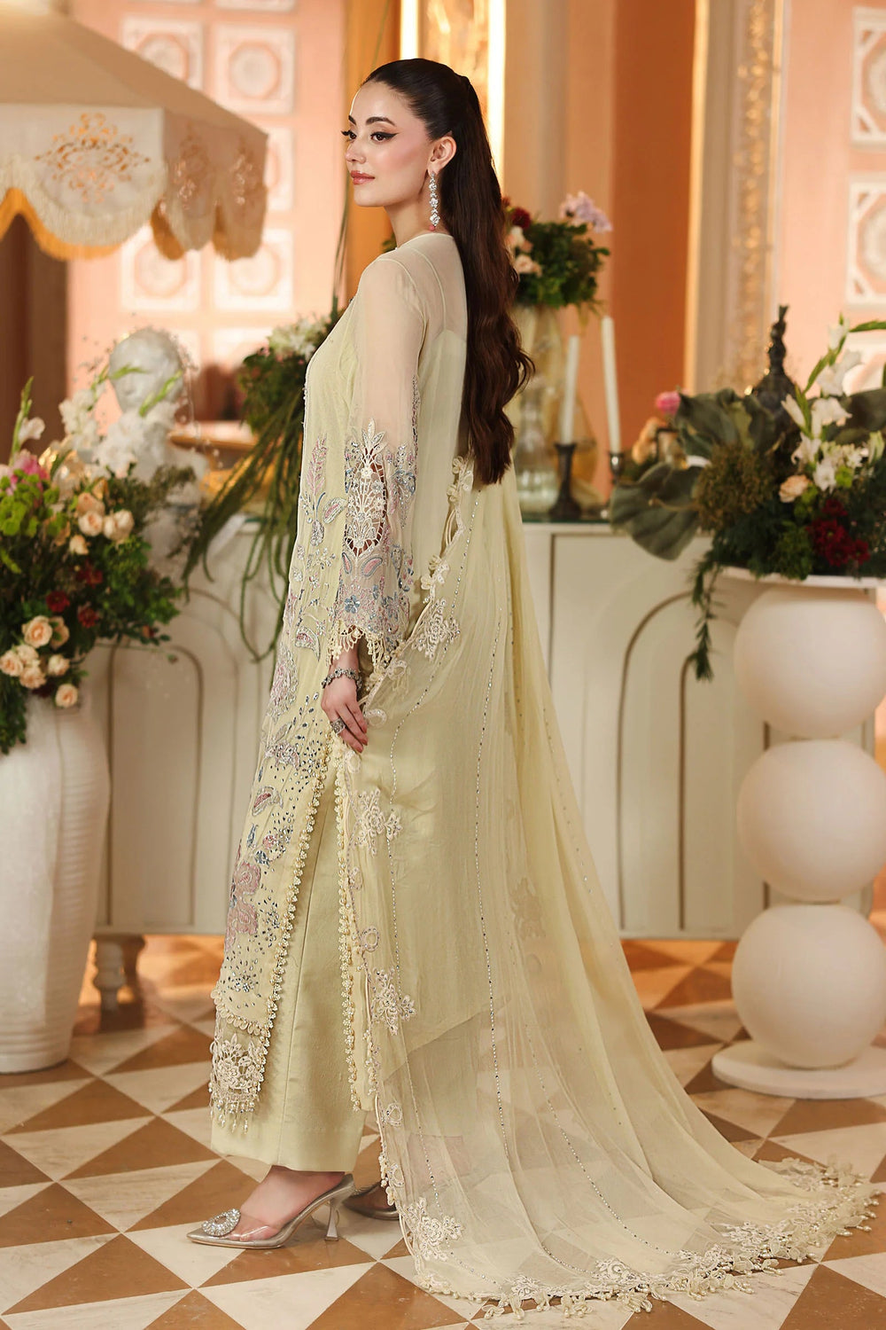 Maria B Luxury  Heavy Embroidered Ciffion 03 Piece Suit- Ready To Wear