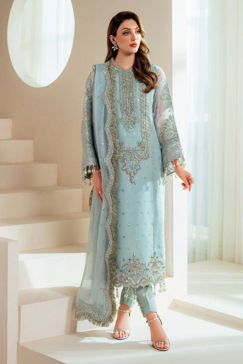 Alizeh Embroidered Heavy Embroidered Organza 03 Peace Suit - Ready To Wear