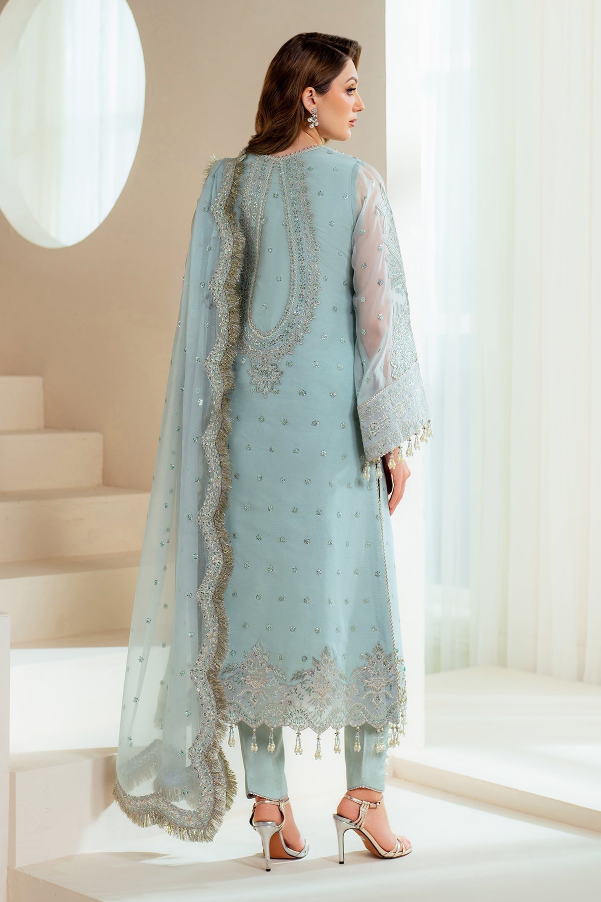 Alizeh Embroidered Heavy Embroidered Organza 03 Peace Suit - Ready To Wear