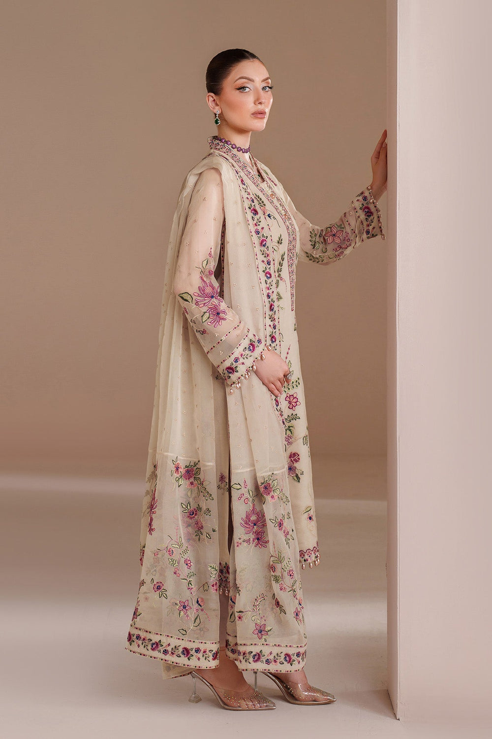 Alizeh Heavy Embroidered Ciffion 03 Piece Suit- Ready To Wear