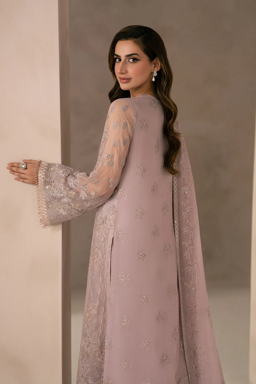 Pastel Blush: Heavy Embroiderd Chiffon Suit - Ready To Wear