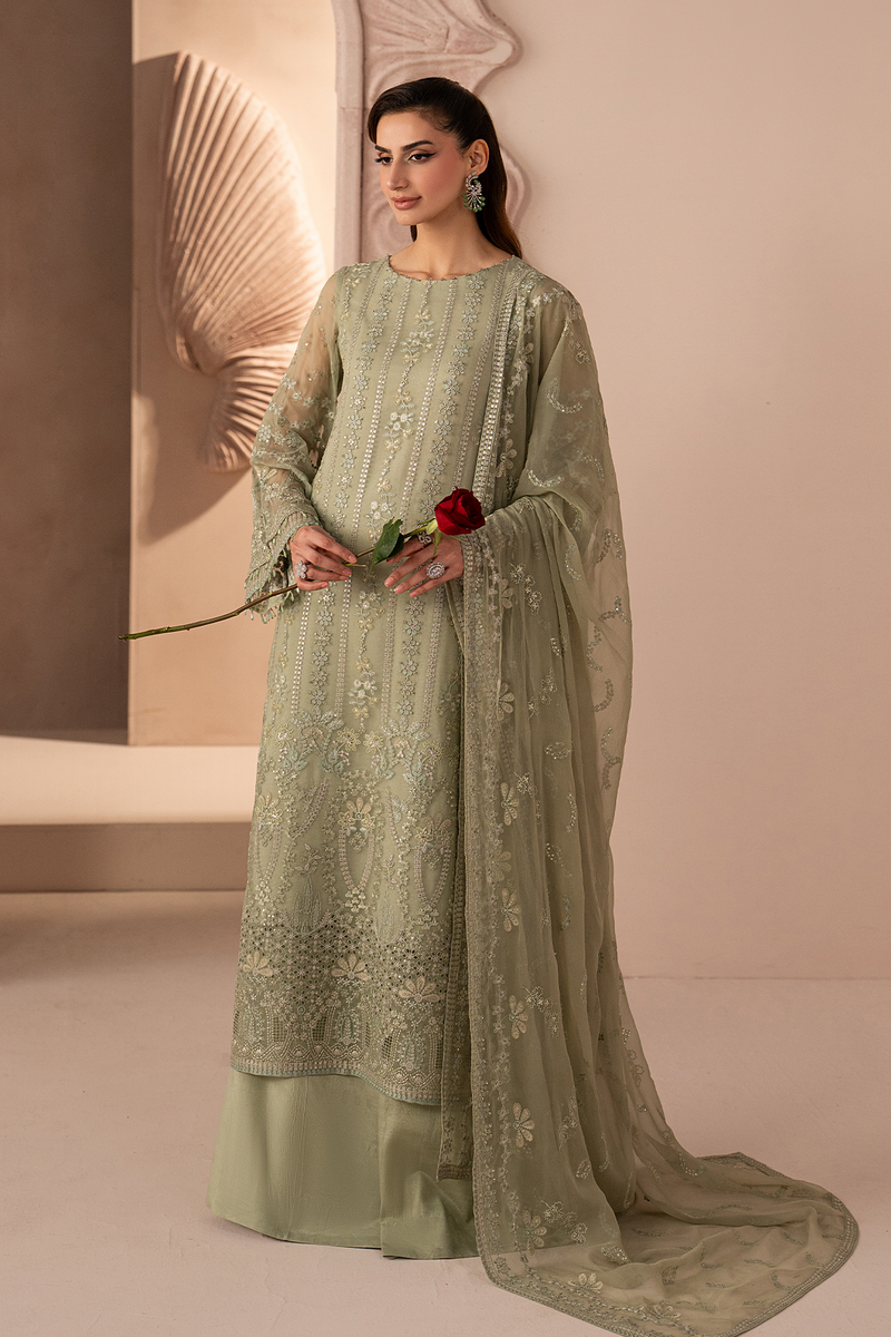 Lavish Izhare Muhabbat Heavy Embroidered Ciffion 03 Peace Suit - Ready To Wear