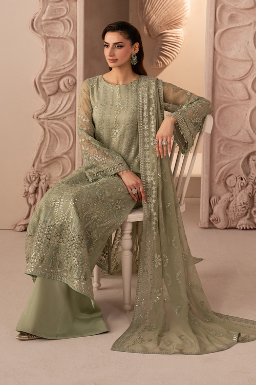 Lavish Izhare Muhabbat Heavy Embroidered Ciffion 03 Peace Suit - Ready To Wear