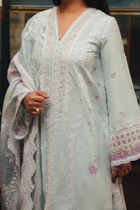Afrozeh Luxury Embroidered Lawn 3 Peace Suit - Ready To Wear