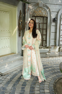 Aneelas Shamoz Silk Embroidered Organza Duppata 03 Piece Suit- Ready To Wear