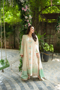 Aneelas Shamoz Silk Embroidered Organza Duppata 03 Piece Suit- Ready To Wear