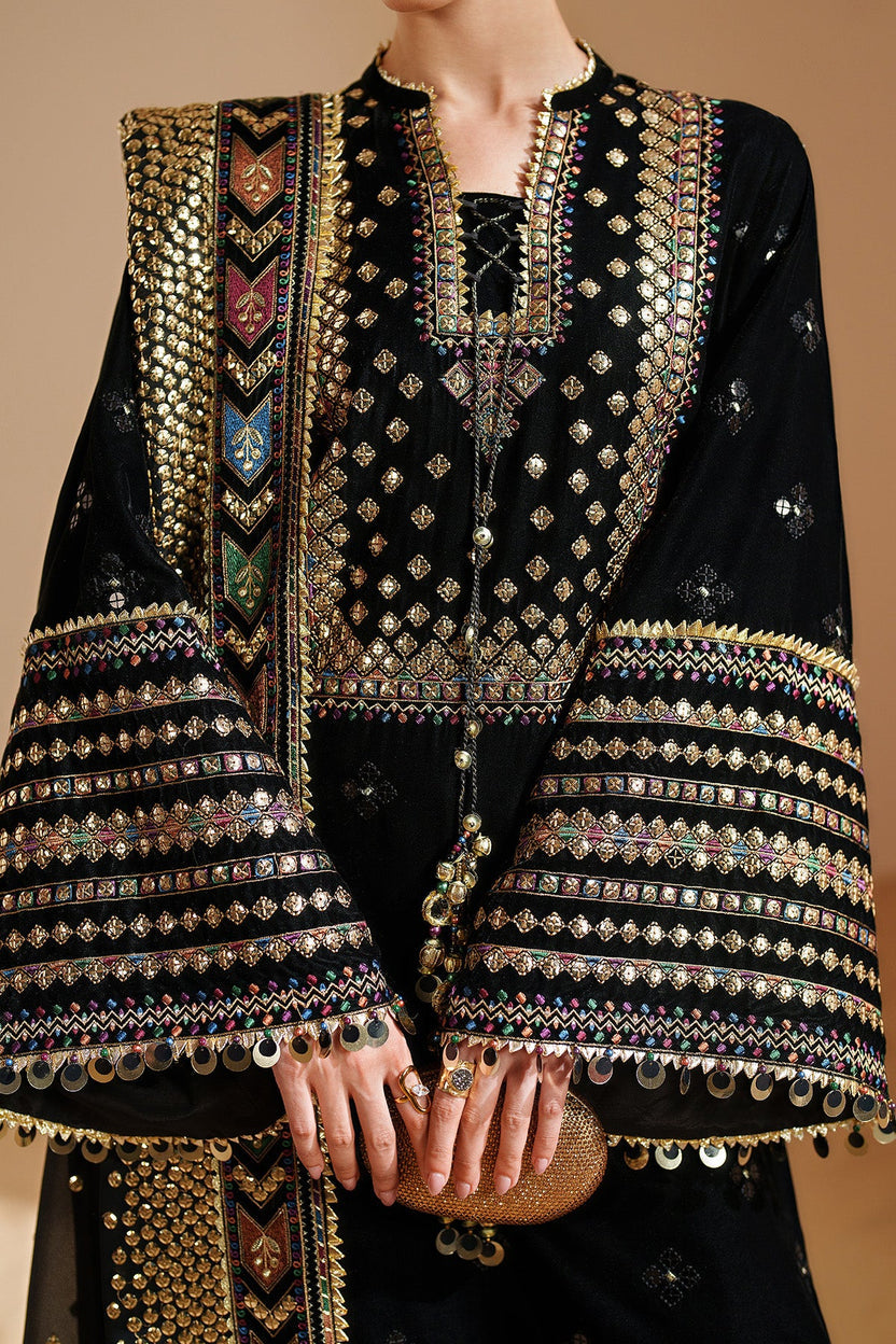 03-Piece Luxury Heavy Embroidered Cotton Suit - Ready To Wear