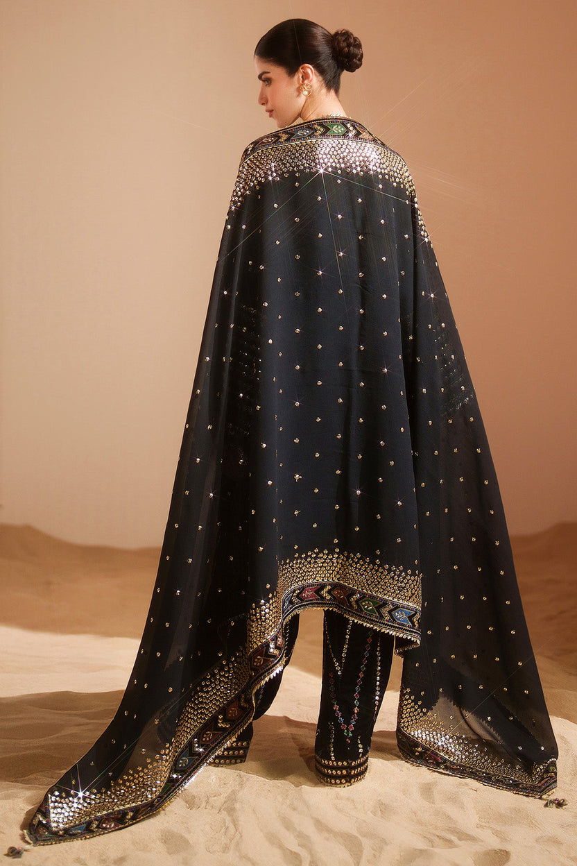 03-Piece Luxury Heavy Embroidered Cotton Suit - Ready To Wear