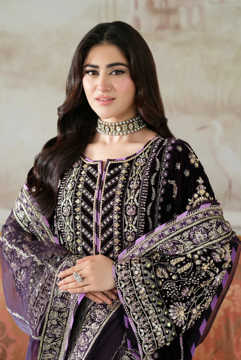 3 Piece Stitched Velvet Suit - Ready to Wear
