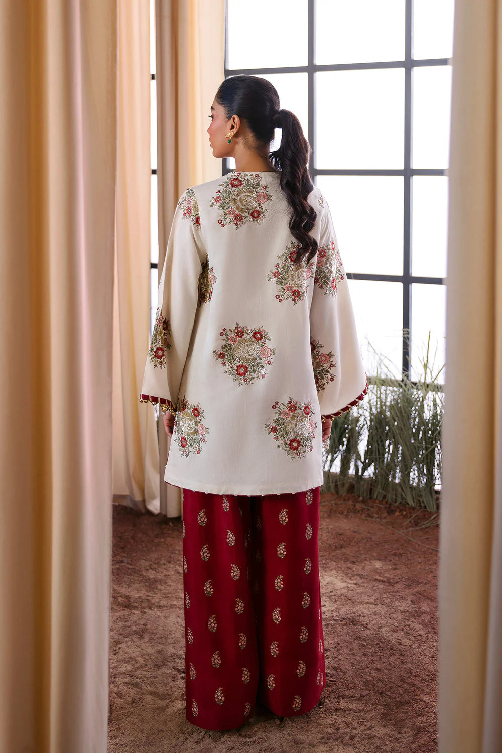 Ethnc Farshi Salwaar  Luxury Raw Silk 02 Peace Suit - Ready To Wear .