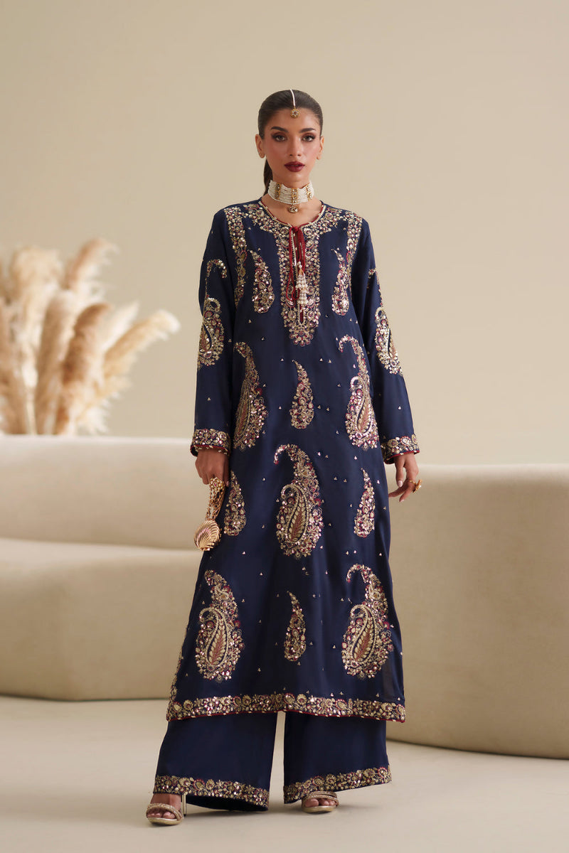 Ethnic Kaftan shamoz Silk Heavy Embroidered 03 Peace Suit -   Ready To Wear