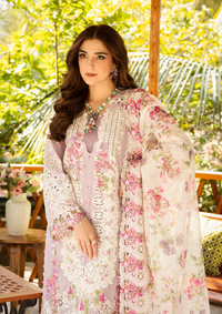 03-Piece ELAF Chickankari Cotton Suit with Digital Silk Dupatta