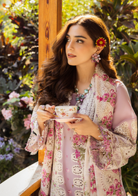 03-Piece ELAF Chickankari Cotton Suit with Digital Silk Dupatta
