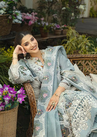 03-Piece Embroidered Cotton Suit With Net Dupatta | Ready To Wear