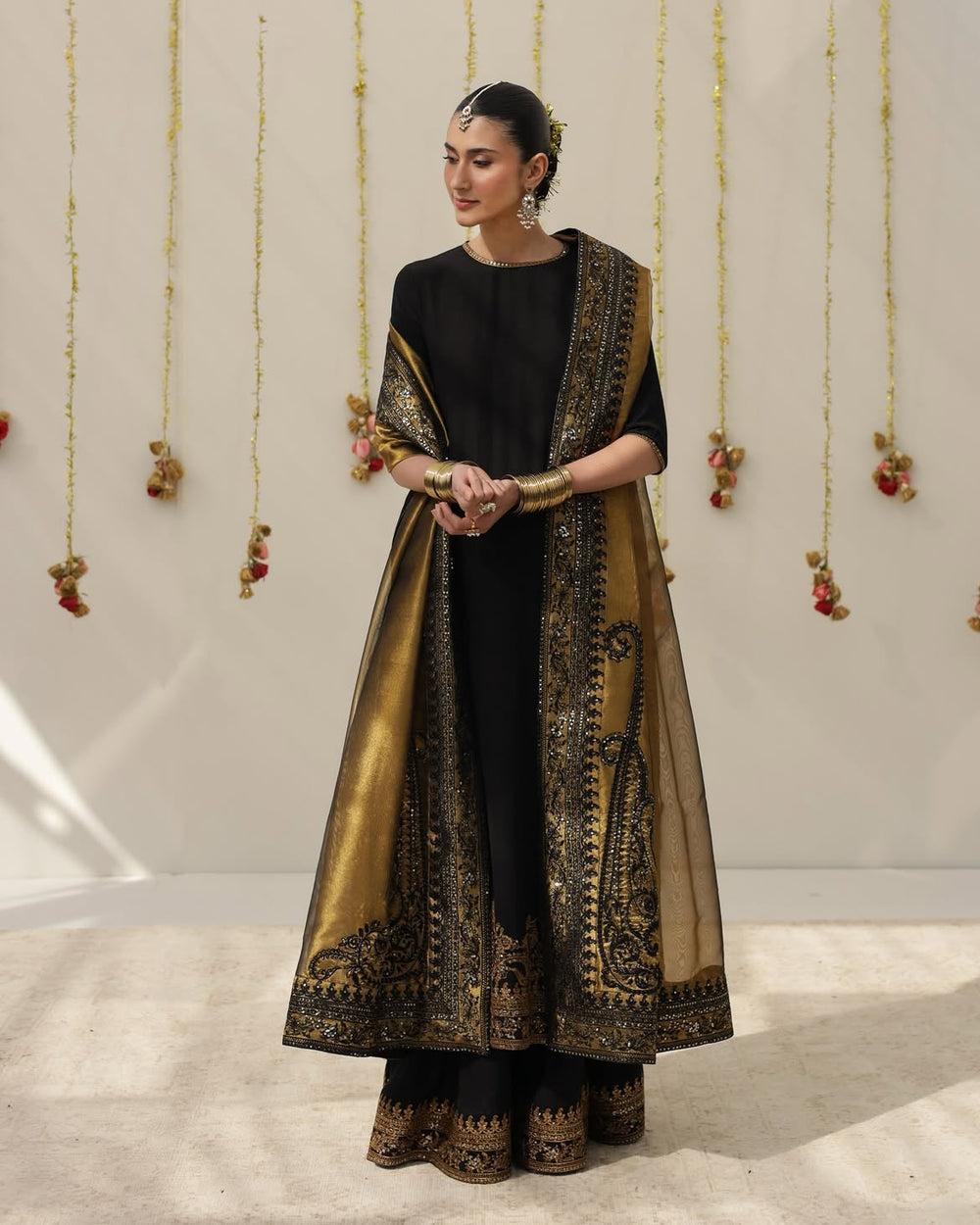 Maria B Luxury Silk Kaftan With Sheesha Silk Dupatta 03 Piece Suit- Ready To Wear