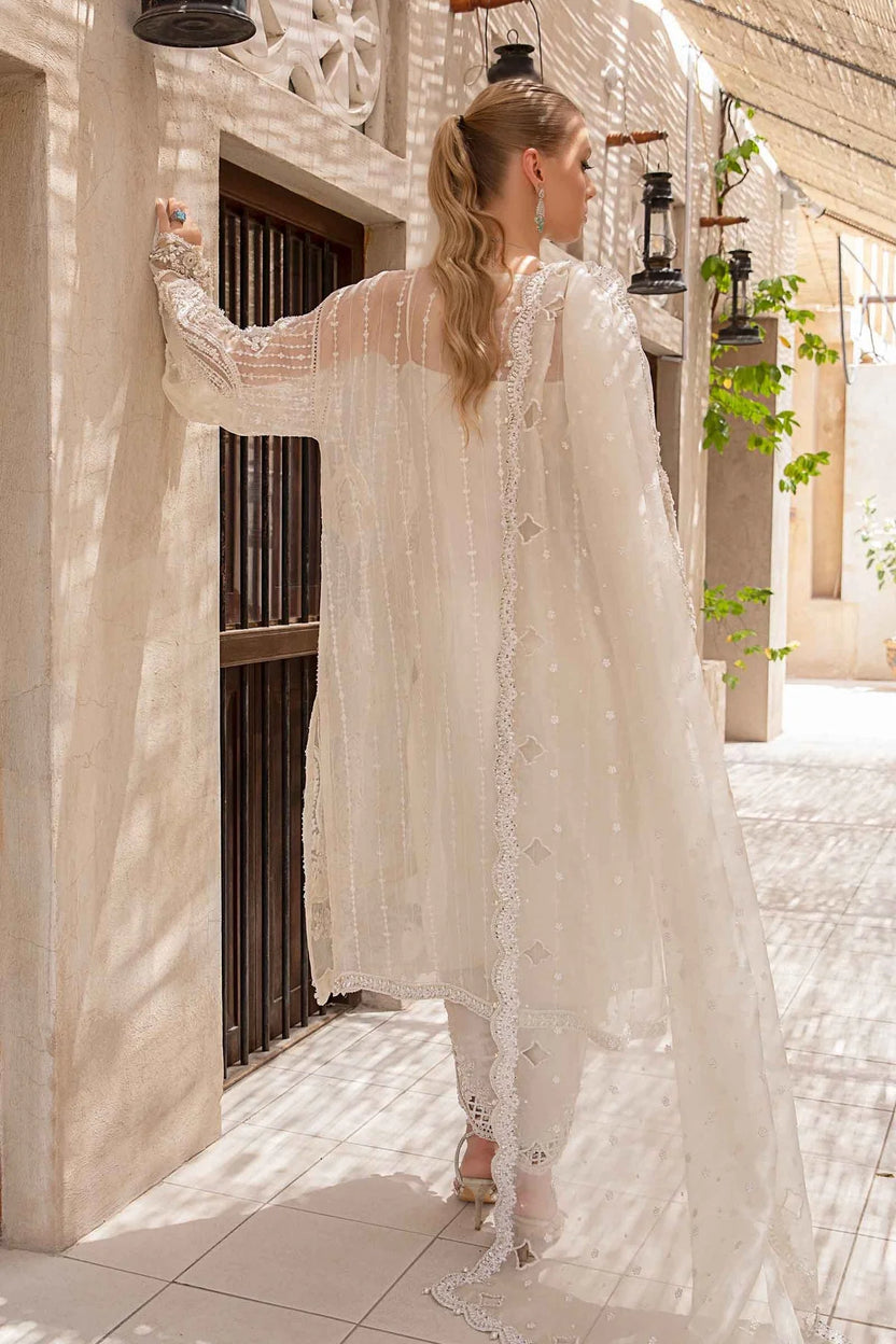 03 Piece Net Suit With Embroidery - Ready To Wear