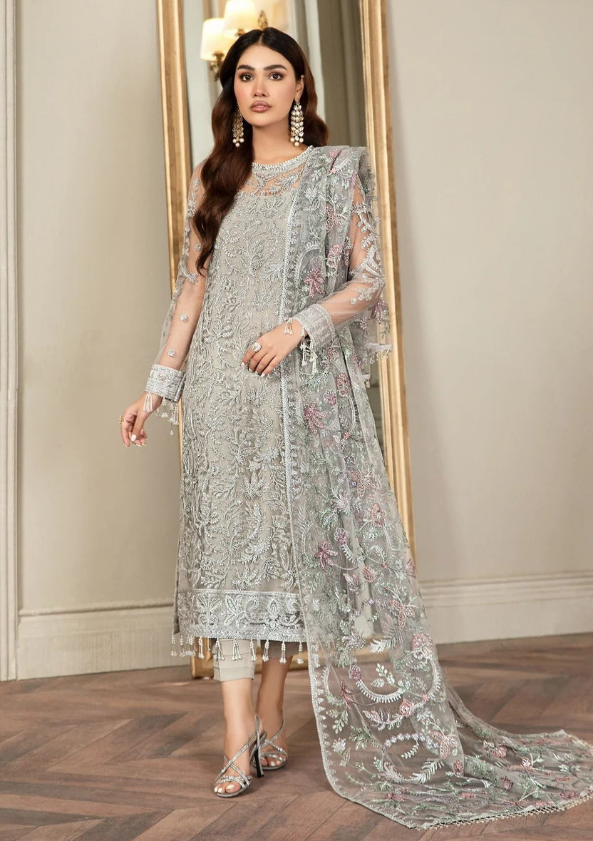Heavy Embroidered Net Suit with Shamoz Silk Inner & Trouser