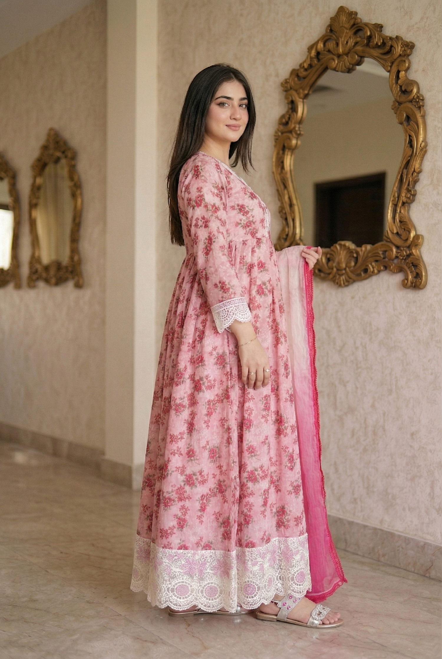 03-Piece Printed Lawn Suit With Embroidery - Ready To Wear