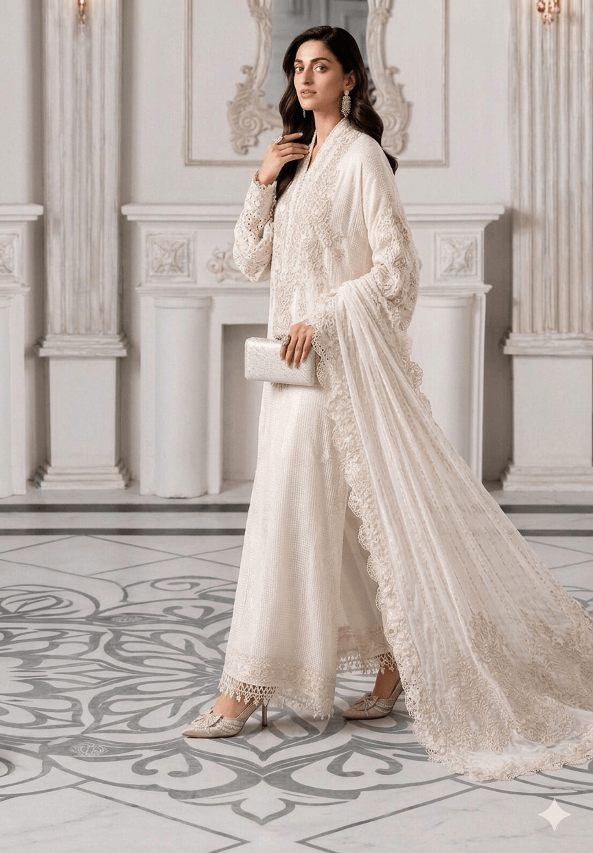 Maria B Luxury Chiffon Embroidery Collection 3 Piece Suit Ready To Wear