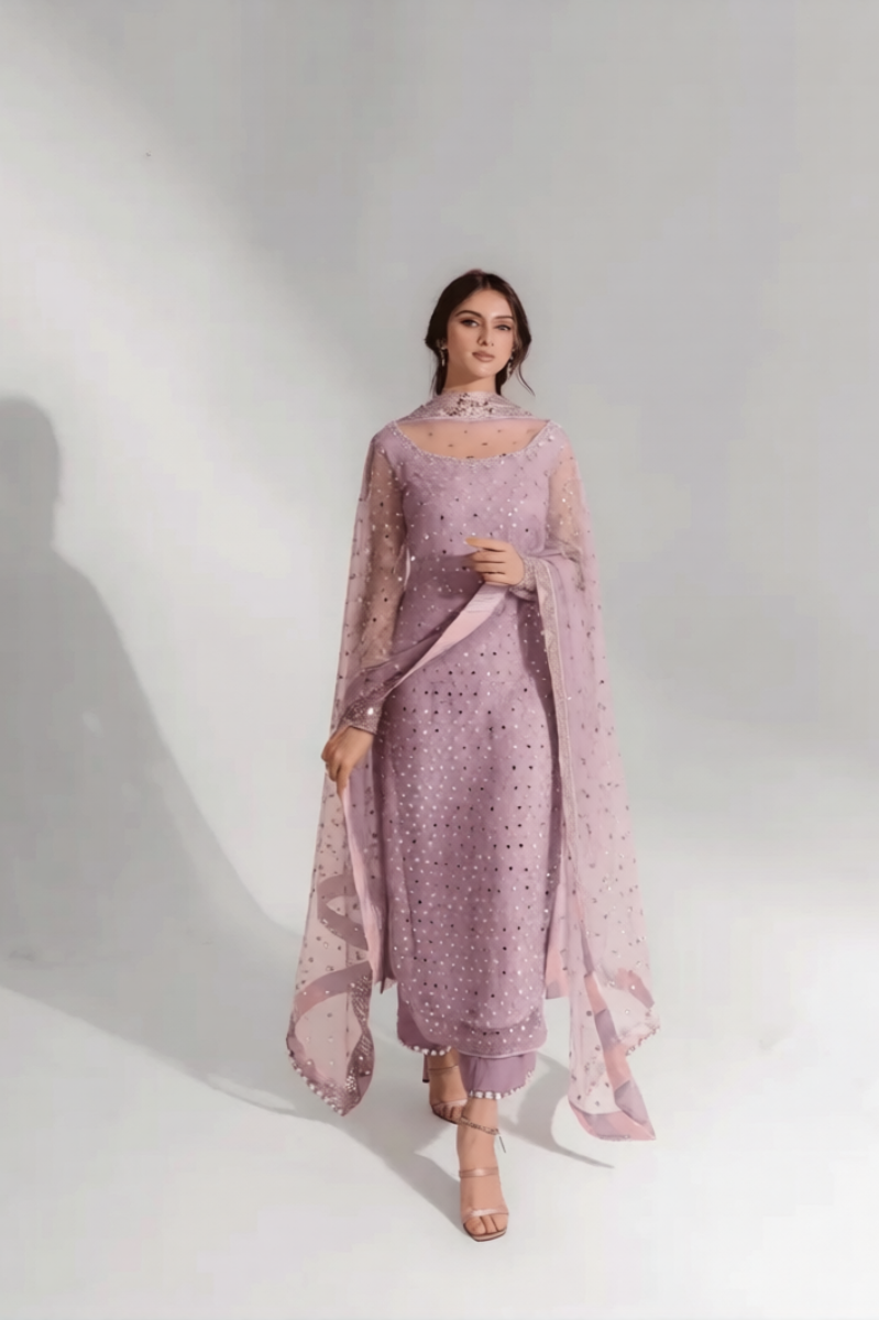 03-Piece Organza Suit | Ready To Wear