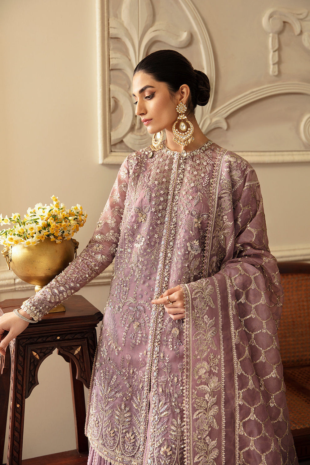 Soraya Sher Organza Heavy Embroidered 03 Peace Suit - Ready To Wear