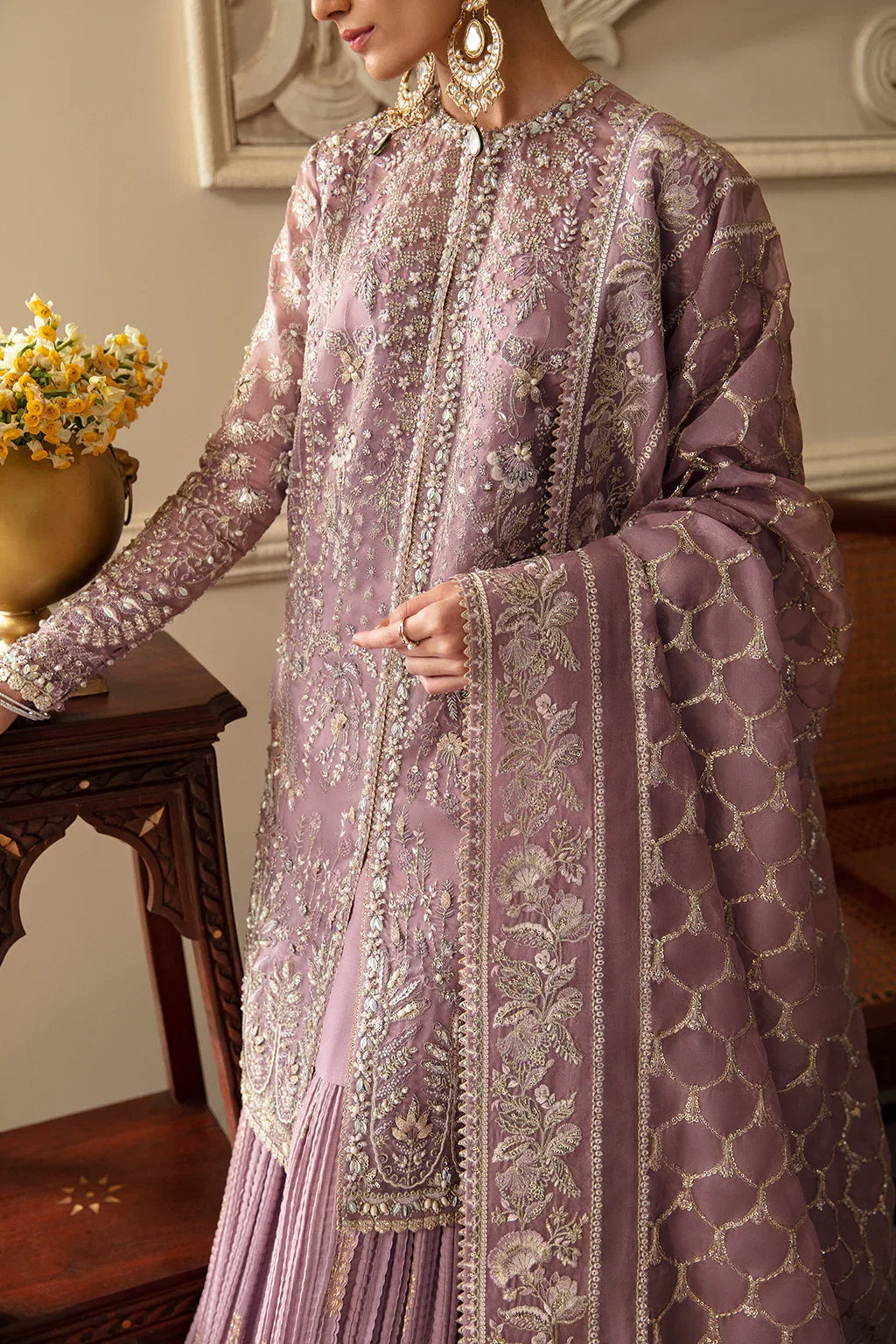 03-Piece Embroidered Organza Suit | Ready To Wear