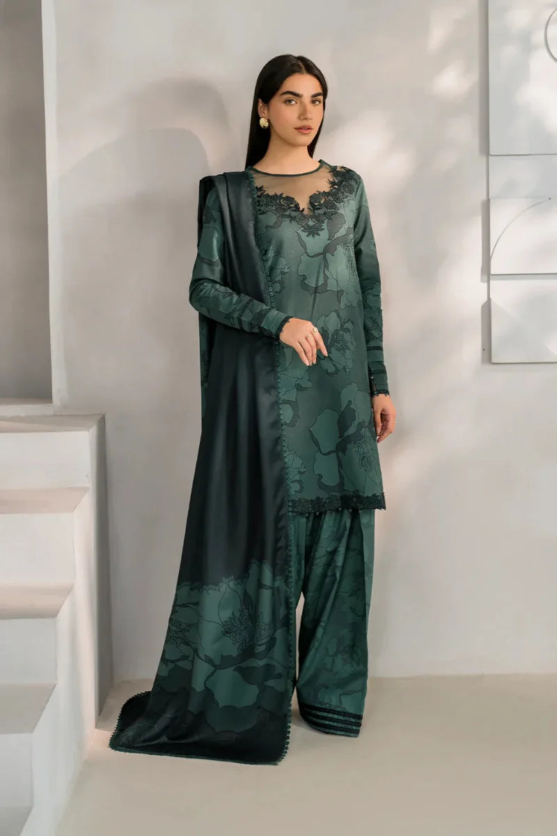 03-Piece Printed Lawn Suit With Embroidery | Ready To Wear