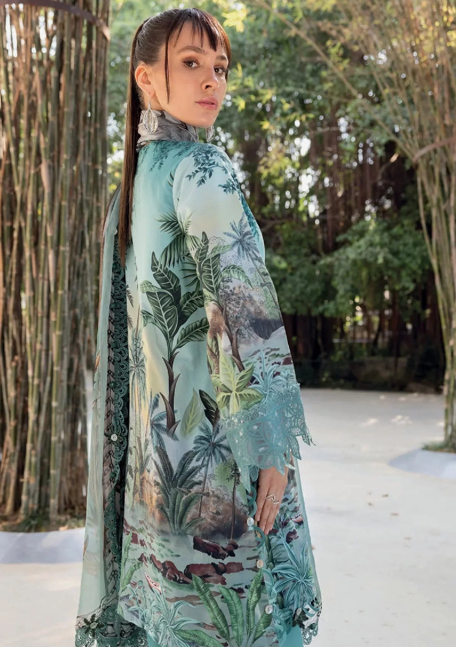 Tropical Teal - 3 Piece Embroidered Lawn Suit | Ready To Wear