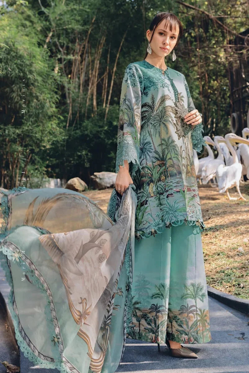 Tropical Teal - 3 Piece Embroidered Lawn Suit | Ready To Wear