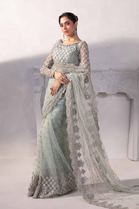 Grey - Embroidered Net Saree | Ready To Wear