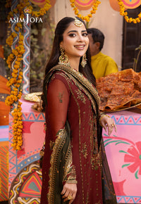 Asim Jofa Heavy Embroidered Ciffion 03 Piece Suit- Ready To Wear
