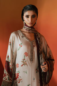 Maria B Luxury Heavy Embroidered Silk Kaftan  03 Peace Suit - Ready To Wear