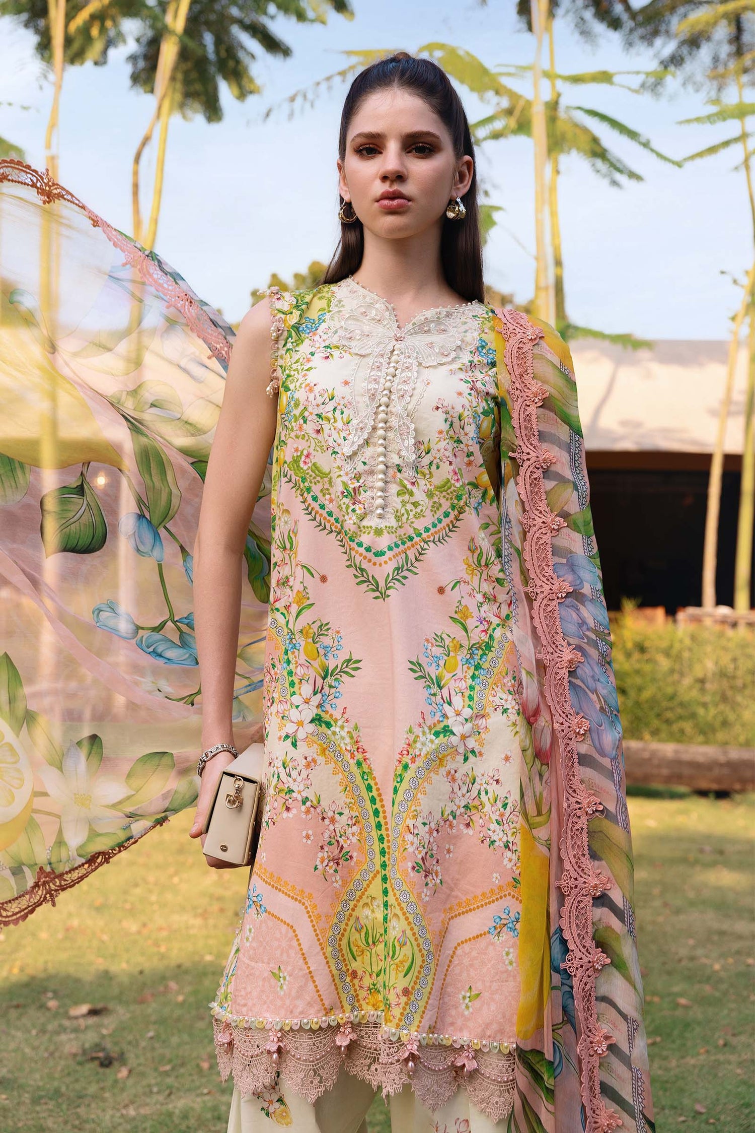 03-Piece Printed Lawn Suit With Chiffon Dupatta | Ready To Wear