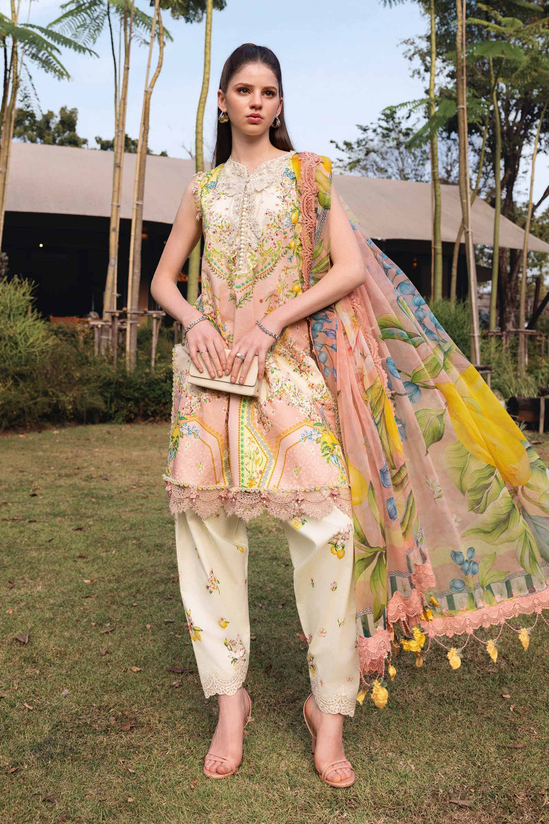 03-Piece Printed Lawn Suit With Chiffon Dupatta | Ready To Wear
