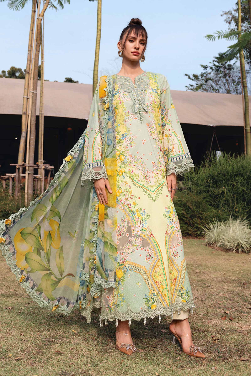 03-Piece Printed Lawn Suit With Chiffon Dupatta | Ready To Wear