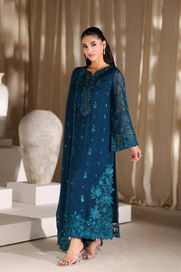 Azure Luxury Chiffon Embroidered 3 Pcs  Suit -  Majestic Teal Ready To Wear
